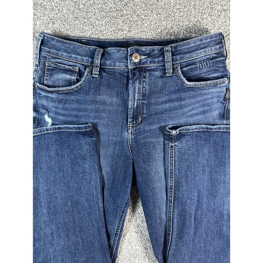 Silver Jeans Avery Capri Women's Size 34 Blue Denim 34X23.5 High Rise